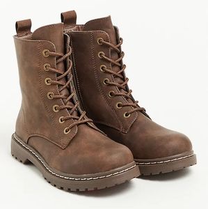 NIB Torrid Stevie Brown Faux Leather Combat Boots